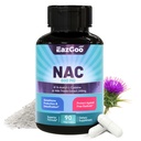 Supliment NAC, N-Acetyl Cysteine capsule 800mg, N-Acetyl Supliment cu lapte Thistle 200mg, Suport antioxidant, Vegan, GMO-Free, NAC 90 Count (Pachet de 1)