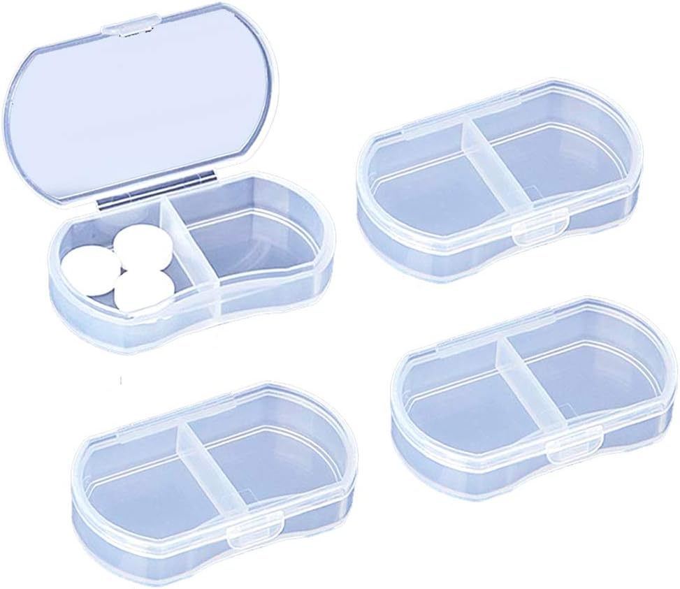 4PCS Pill Case pentru Purse Mici Pilula Organizator Portable Travel Daily Pilulă Containere AM & PM Mini Pilula Cutie Vitamina, Ulei de peşte, Suplimentar Deţinătorul