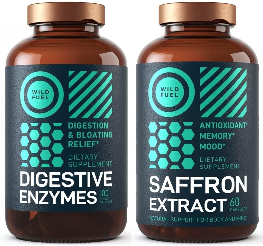 Enzime digestive și capsule de extract de șofran WILD