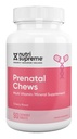Nutri Supreme Vitamina prenatala, Vitamine prenatale masticabile pentru femei cu 800 MCG de Folate, Sarcina completa Multivitamine cu fier, Kosher, Aroma de cireșe, 90 Conte