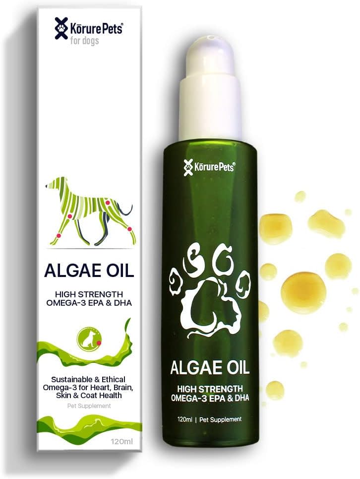 Omega 3 pentru câini, piele si haina Supliment pentru câini, ulei de alge, ulei de pește alternativ pentru câini, alergie și câine Mâncărime ajutor, câine anti vărsare supliment, câine uscat piele tratament, din Noua Zeelandă 120ml