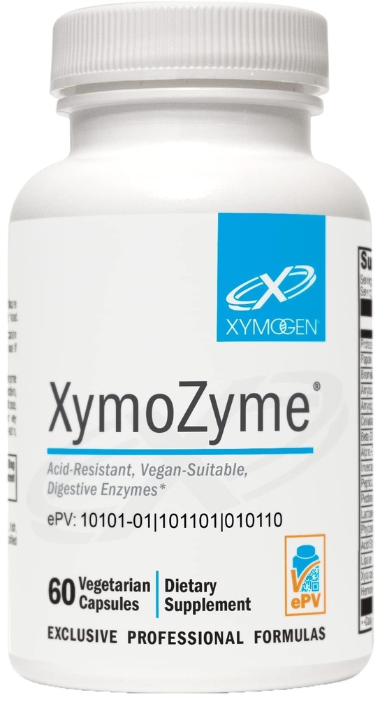 XYMOGEN XymoZyme - Enzime digestive pentru femei și bărbați cu Protează și Bromelain - Rezistant acid, Enzime digestive Vegane pentru sănătate gutoasă și ajutor de balonare (60 capsule)