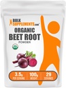 BulkSupplements.com Pudră organică de rădăcină de sfeclă - Superfood Supplements, Sfeclă de rădăcină - Vegan & Gluten gratuit, 3.5g per Serving, 100g (3.5 oz) (Pachet de 1)