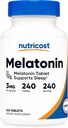 Nutricost Melatonin 3mg, 240 Tablets - 3mg Per Serving, Non-GMO, Gluten Free