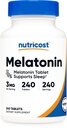 Nutricost Melatonina 3mg, 240 comprimate - 3mg Per Serving, non-GMO, Gluten Free
