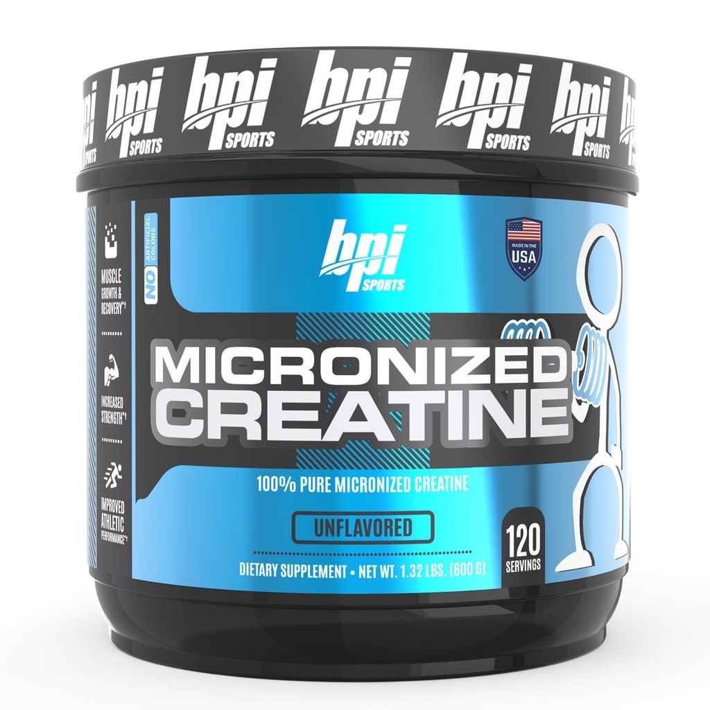 BPI Sports Micronited Creatina - Crește puterea - Reduceți oboseala - Clădire musculară Lean - 100% Creatură pură - O mai bună absorbție - Sprijină creșterea musculară - Nearomat - 120 Serviri - 21.16 Ounce