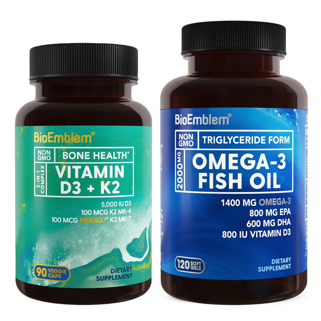 BioEmblem Vitamina D3 K2 Omega-3 Ulei de pește 2000mg