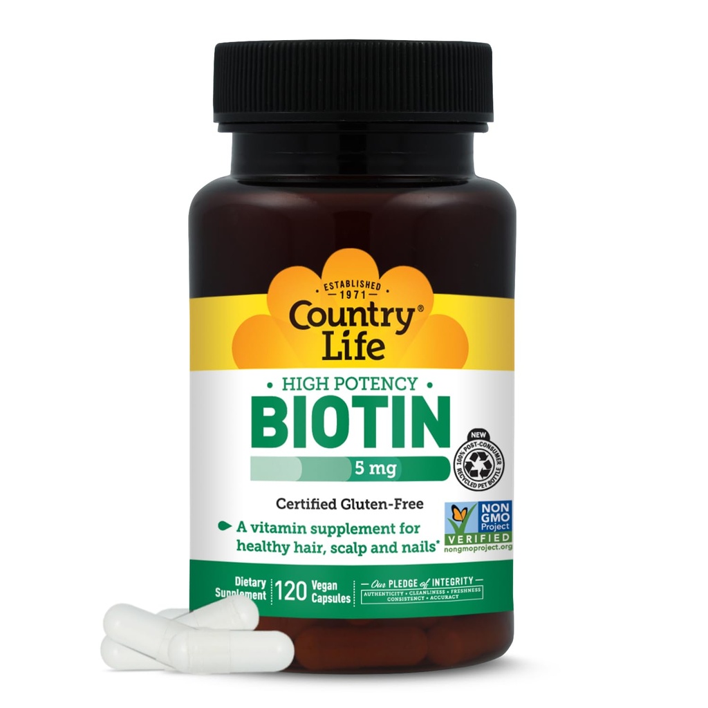 Country Life Country Life Biotin 5 mg Vegicaps, 120 Conte