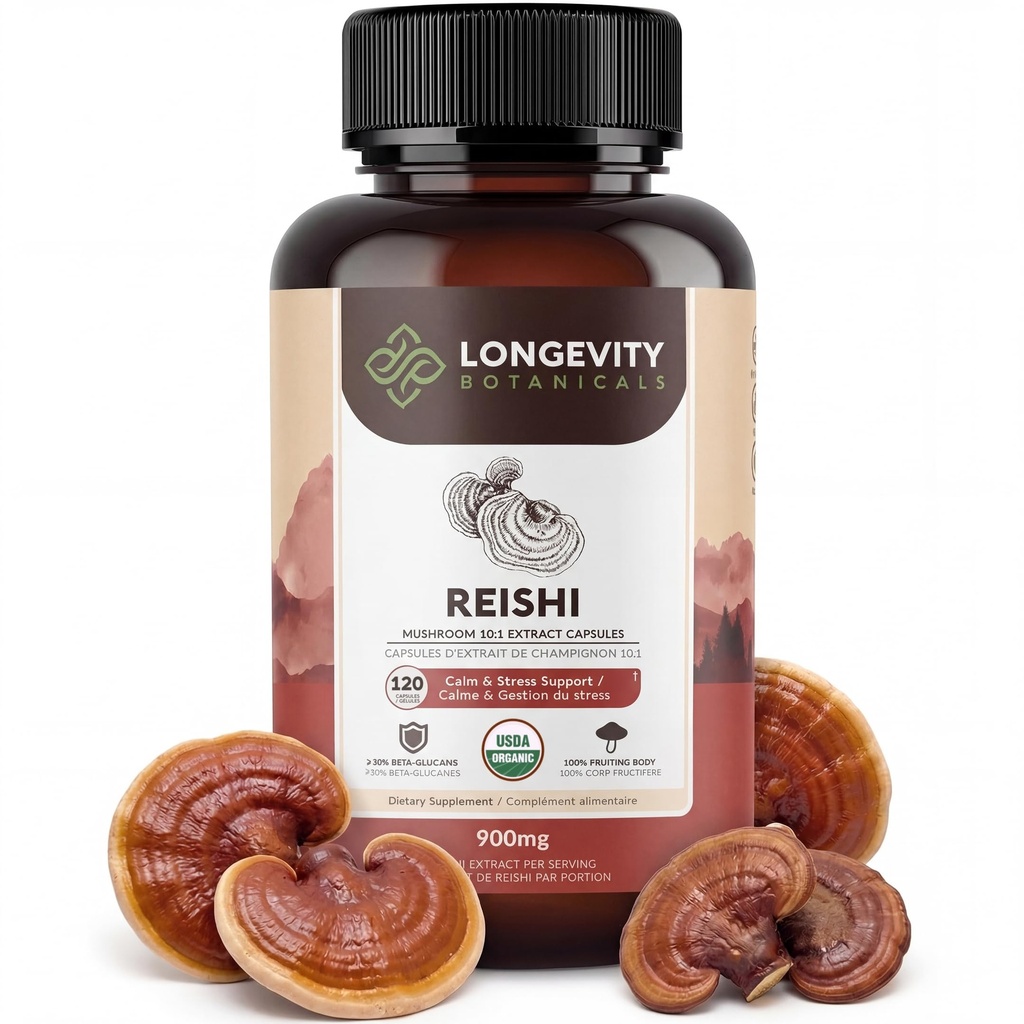 Organic Reishi capsule ciuperci Supliment (120) 