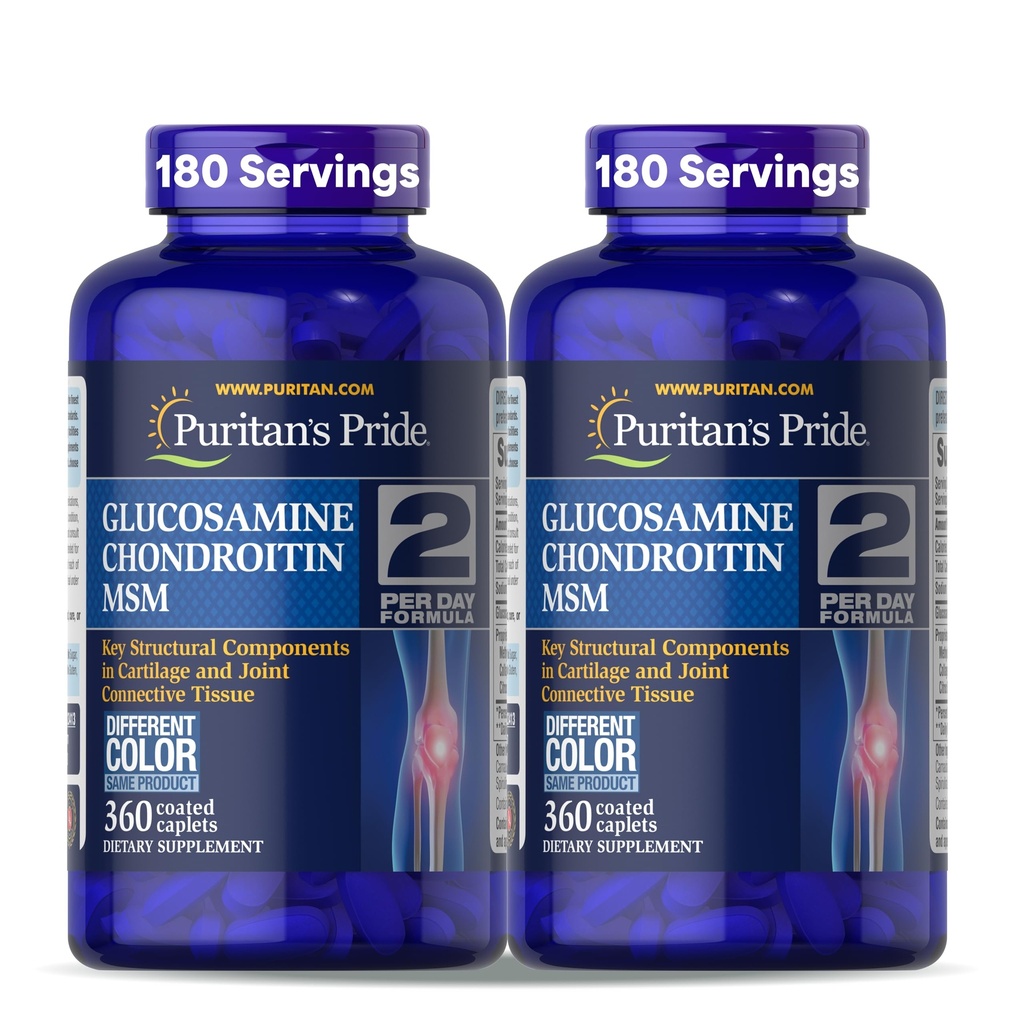 Pride Glucosamine Chondroitin MSM Supliment alimentar pentru sănătatea comună, 360 Caplete acoperite