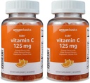 Basics Vitamina copiilor C 125mg Gummies, Orange, 60 Conte, Imuna sanatate, 2 Luna de aprovizionare (precedent Solimo) (Pachet de 2)