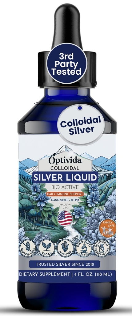 Optivida Health Lichide de argint ondulat (4 oz) 