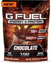 G Proteină combustibil + Energetic Drink Powder, Pre Workout Cafeină Mix pentru Gaming, Zahăr Free Focus Amino, Vitamină + Antioxidanți, 19 oz (Chocolate, 20 Serviri)