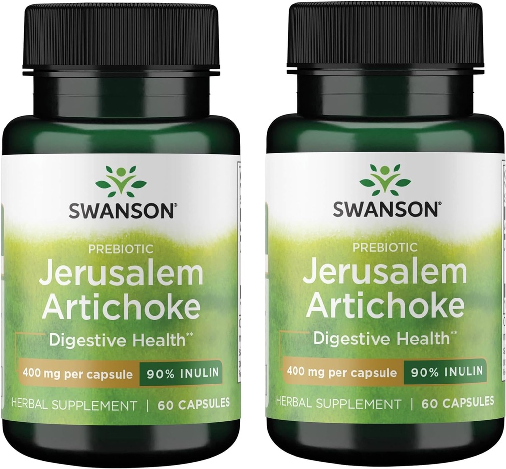 Swanson Prebiotic Jerusalem Anghinare - 90% Inulin 400 mg 60 Capace (2 ambalaj)
