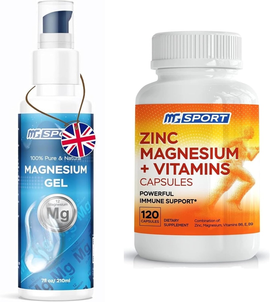 Absorbţie mare Bundle de zinc şi magneziu pentru recuperarea musculare - Supliment de zinc şi gel de magneziu transdermic pentru cramps picior