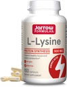 Jarrow Formulas L-Lysine 500 mg, Dietary Supplement, Amino Acid for Proteine Sinteza si Healthy Tesut Support, 100 Capsule, 100 zile de aprovizionare