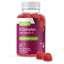 Viteey Vitamina B Complex Gummies cu vitamina C - Energie, Metabolizare şi Suport Imun - B6, B12, Niacin, Acid folic, Biotin, Calciu - Vegan, Gluten-Free - 60 Conte