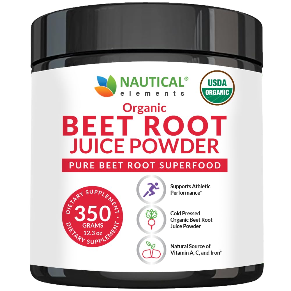 Pudră de suc de sfeclă organică - 20:1 Pulbere de sfeclă de concentrare organică - Suport de circulaţie - Bogat în oxid de azot - 100 de serviri presate la rece de pudră de sfeclă- 12,3oz