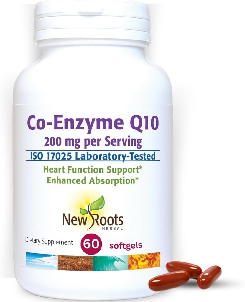 NOU ROOTS HERBAL CoQ10 Supliment Coenzime Q10 (60 Softgels) 200 mg 