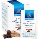 Equilife Daily Nutritional Support, All-in-One Multivitamine Masă Înlocuire, Aroma de ciocolată pură, 15G Proteina plantelor, Sprijină Wellness Global Inclusiv energie, Digestia, & Piele, 14 Pachete
