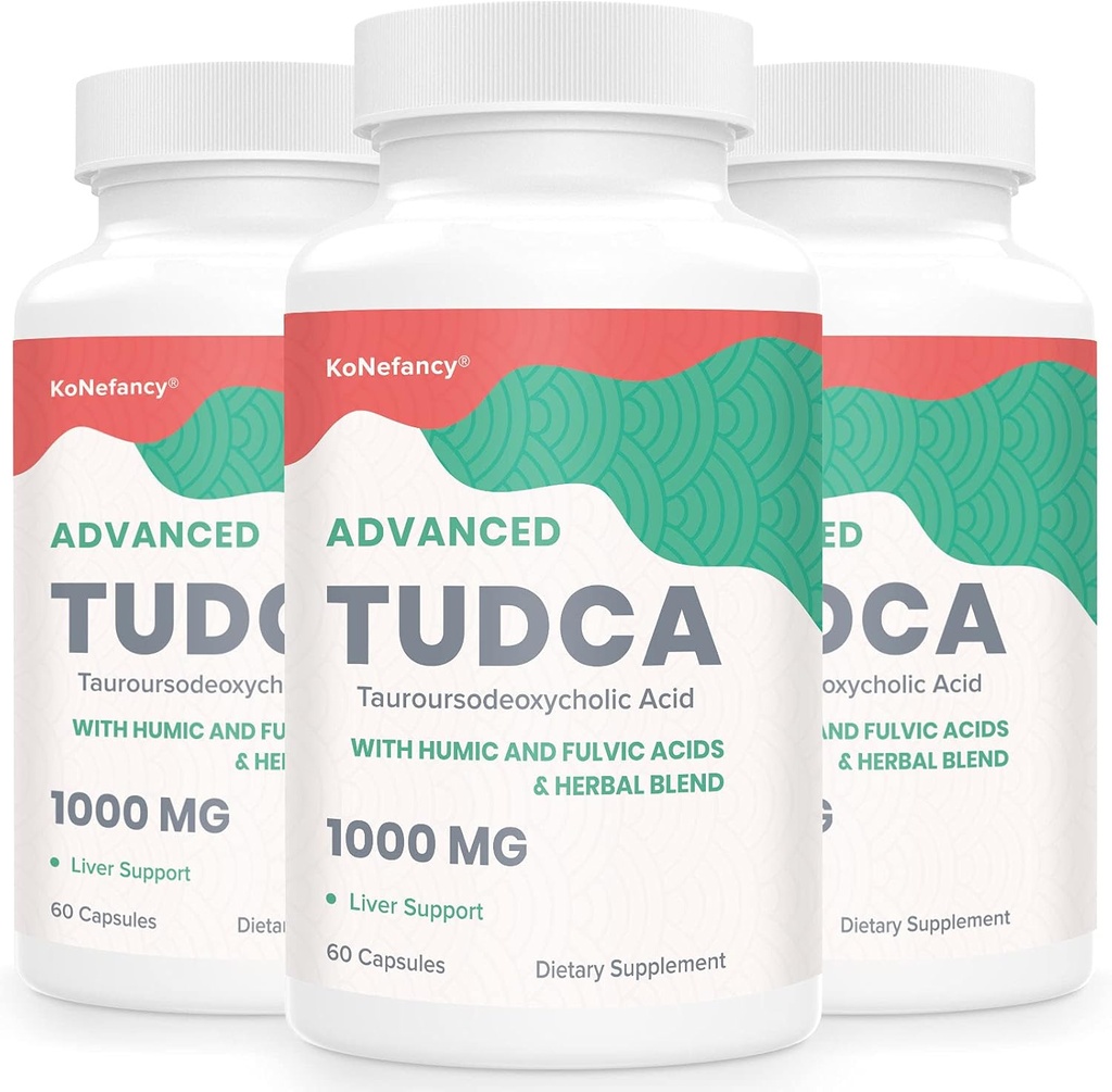 TUDCA Suplimente hepatice 1000mg - 180 capsule Vegane,Milk Thistle Blend Herbal Blend cu Fulen și Acid Humic pentru ficat,Digestive Health