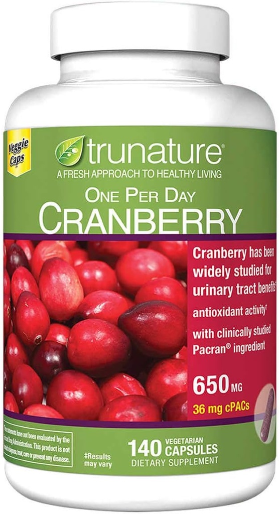 trunature Cranberry 650 mg, 140 Capsule vegetariene (2 ambalaje)
