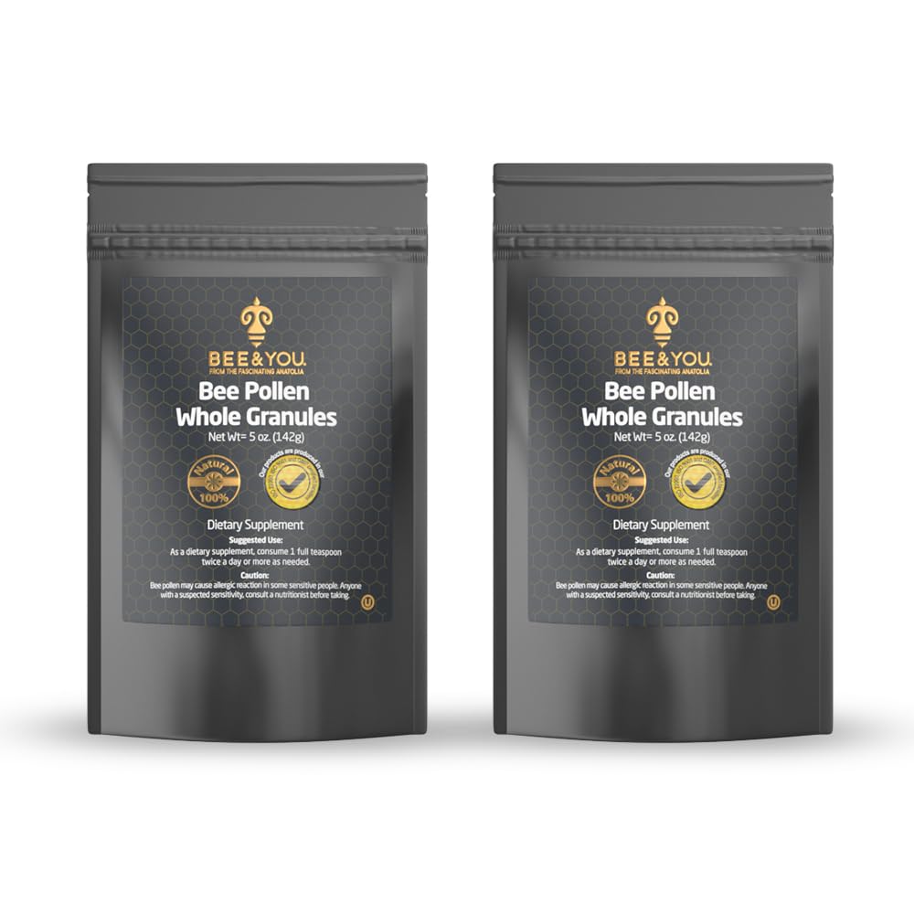 Albină și tu - 100% natural și crud albină polen Granule, Albină Polen Supliment, Natural Superfood, Aminoacidi, Antioxidanți, Enzime, Vitamina B, Paleo, Keto, Gluten gratuit, Adulți 5 Oz Pack de 2