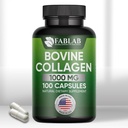 FabLab bovine Colagen tip I Supliment - Supliment nutritional pentru suport comun, nervos si osos - non-GMO, produs alimentar anti-îmbătrânire cu Peptide hidrolizate - 100 capsule