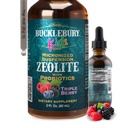 BUCKLEBURY dezintoxicare Zeolit lichid pentru copii cu probiotice - Sugar gratuit naturale Berry Aromă Probiotice pentru copii - Zeolite Heavy Metal Detox și suport imunitar - 2 Fl Oz