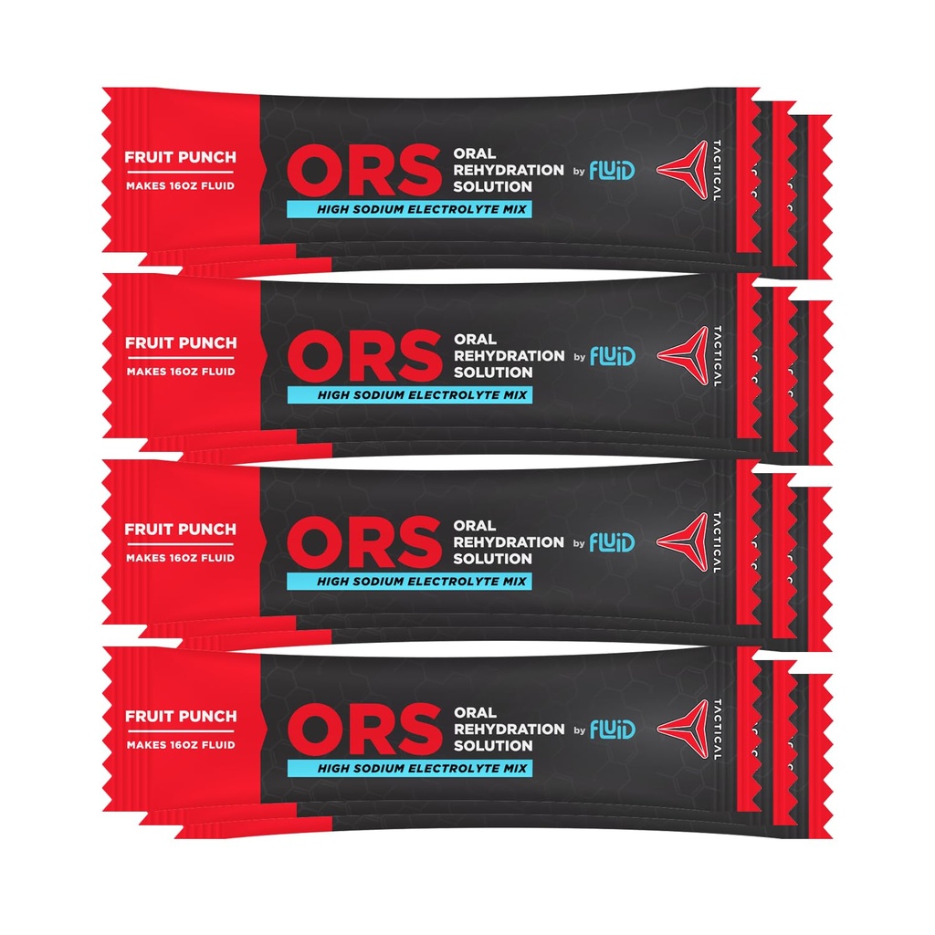 Fluid Tactic - ORS (Soluţia de Rehidratare ORALĂ), Recuperare mai rapidă, Electroliti de Deshidratare Extremă, 12 Pack (Frut Punch)