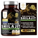 Pure Himalayan Shilajit Supliment pentru bărbați și femei, [40,000MG, Max Putere] Conține 50% Acid fuzilic cu peste 85 de urme minerale pentru a sprijini energia, creierul și imunitatea, 120 Veg Caps