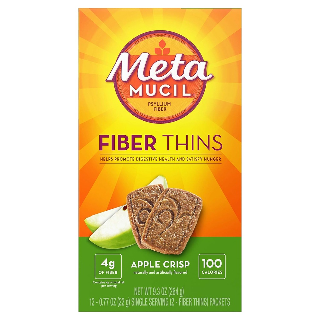 Metamucil Fiber Wafers Apple Crisp 24 Fiecare (Pachet de 5)