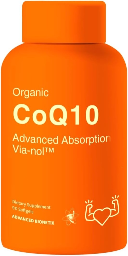 Absorbție avansată 200mg CoQ10 w/Extract negru de piper. 90 Softgels. Supliment antioxidant, Heart & Vascular Health, Brain Health, Organic, Gluten Free, Producţia de energie