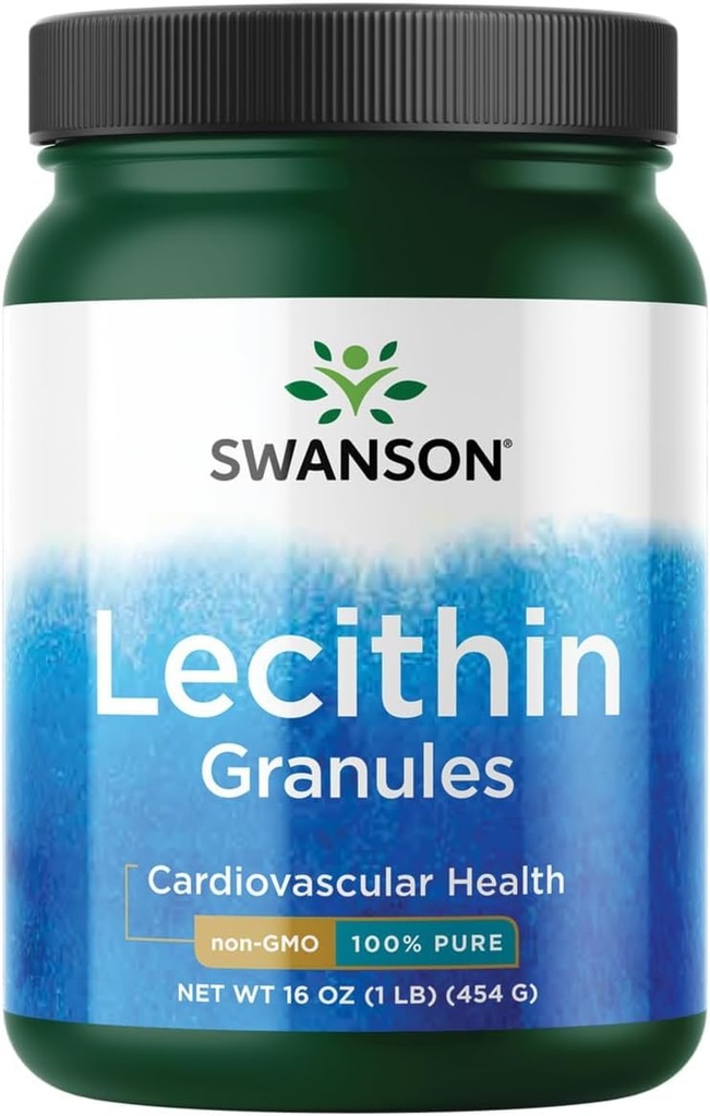 Swanson 100% Lecitină pură Granule (Non-GMO) 16 Ounce (1 lb) (454 g) Granule
