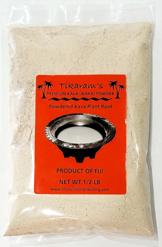 Tikaram's Kava Kava - Premium Fiji Waka (Nobel Lateral Root Kava Powder) 1/2 Pound (8oz) - Fiji Market En-gros, 8oz (1/2 Pound)