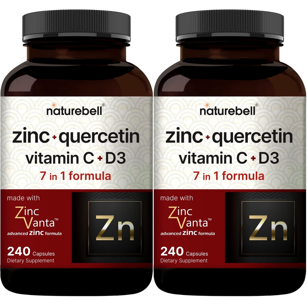 NatureBell zinc Querbetin cu vitamina C & D3, 480 capsule (2 ambalaje)