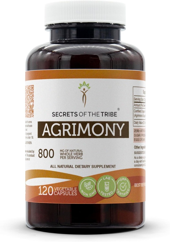 Secretele tribului Agrimonia 120 Capsule, 800 mg, Agrimonia (Agrimonia Eupatoria) Herb uscat (120 capsule)