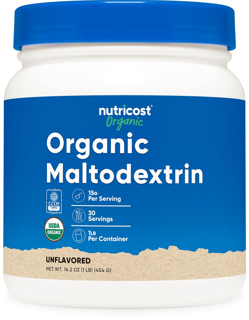 Nutricost Organic Maltodextrin pulbere 1lb - Gluten gratuit, non-GMO