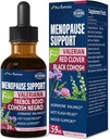 Negru Cohosh Menopause de sprijin picături, Phytoestrogen Suplimente W / Roșu Clover, Motherwort & St John's Wort Extract pentru hot Flashes, Sweats & Confort. Cimitifuga para Menopausia. 2 oz