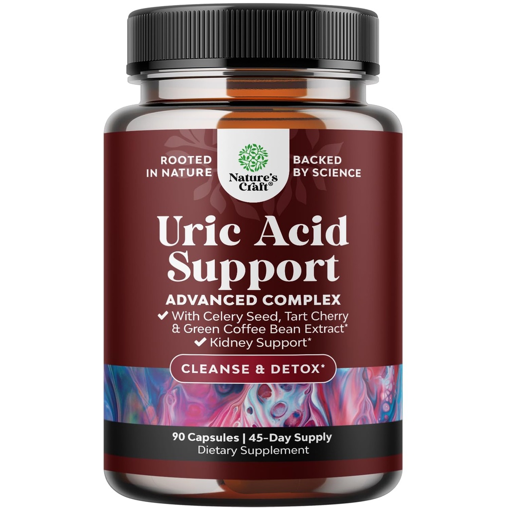 Extract de fasole verde de cafea pentru acidul uric Cleanse & Detoxifiere - Fasole verde de cafea cu turmeric, tartă de cireşe şi seminte de telina pentru adulţi - Acid uric zilnic Flush pentru articulaţii Suport & renal Curăţător 