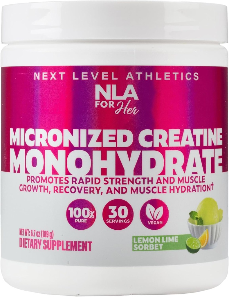 Creatura sa Monohidrat Micronizat pentru femei (30-5g Servings)-Great Tasting Lemon Lime Sorbet aromă-Lean musculare de creștere și antrenament de recuperare, Boost Performance- Vegan, Nu Blooting sau de reținere a apei