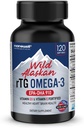 NANOWELL Wild Alaskan RTG Omega-3 ulei de pește 1196mg - EPA, DHA, vitamina D3 & E - 120 Softgels, 60 de zile de aprovizionare
