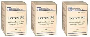 Ferrex 150 Polizaharide Capsule Complex de Fier de Breckenridge - 100 Ea de Marble Medical