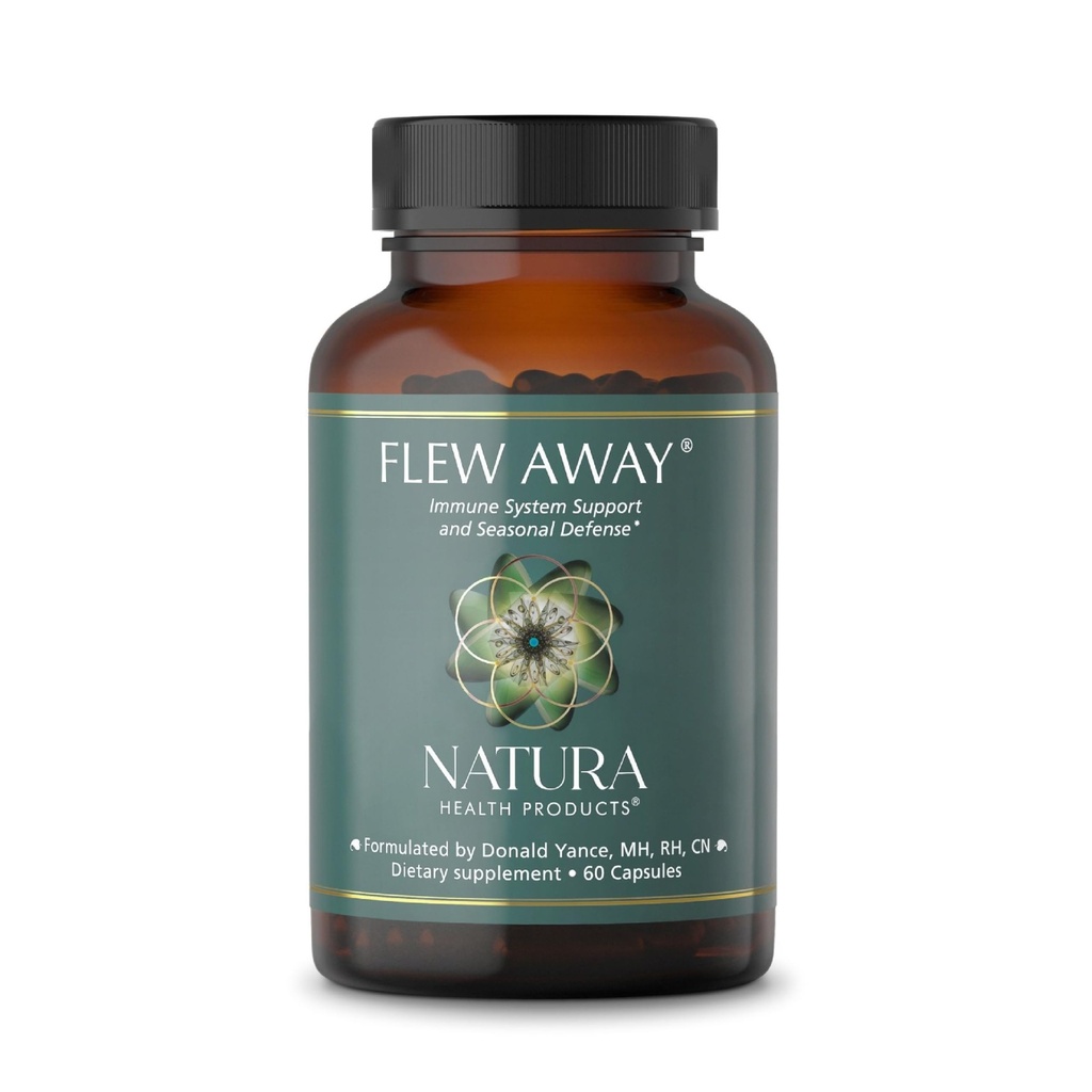 Natura Health Products Flew Away Supplement - Immune System Support & Sezonier Defense - Featuring Ginger, Elderberry, Propolis și Eucalipt (60 capsule)