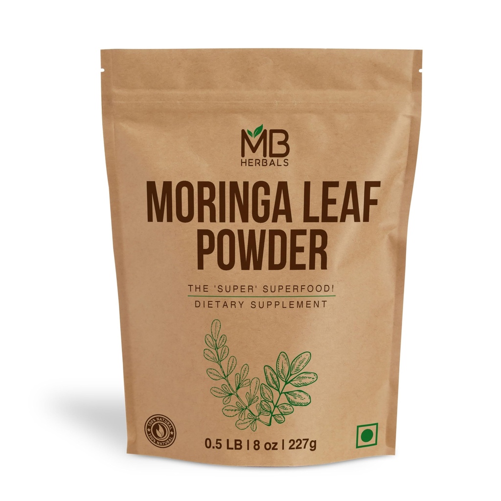 MB Herbals Moringa Leaf Powder 8 oz (227g / 0,5 LB) 