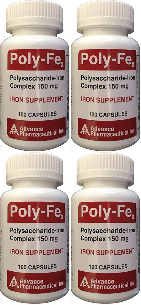 Complex de fier polizaharid 150 mg capsule Supliment de fier 100 capsule per flacon cutie cu 4 capsule totale 400