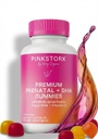 Roz Stork Premium Gummy Vitamine prenatale cu DHA, Folate, și vitamina D - Multivitamine și Nutrient Blend pentru Tube Neural și dezvoltarea creierului fetal - Sarcina trebuie să aibă - 60 Vegan Gummies