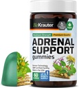 BIO KRAUTER de sprijin adrenal Gumies - 60 Chews - Rhodiola & Ashwagandha Gumies cu vitamine C, B6, B12 - Vegan Mood Supplement