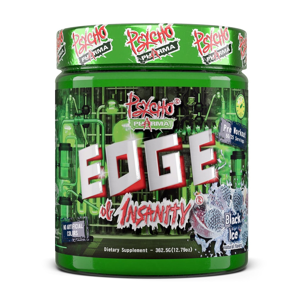Psycho Pharma Strongest High Stim Preworkout Pulbere - Marginea de nebunie - Cele mai intense Pre Workout Supliment pentru pompe, Putere, Energie și Simțiți-vă bine Focus. Rivals Famous PWO din trecut