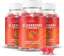 BeLive Elderberry Gummies cu zinc și vitamina C - Immune Supplement with Vitamina D, A, E, B12 - Gume pentru oase sănătoase & Teeth, Vegan, Keto & Non-GMO - Raspberry Flavor 